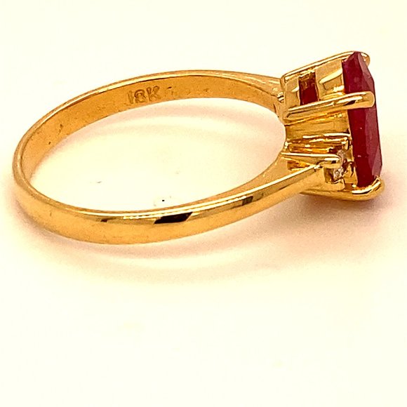 Longido Ruby 2.60ct Diamonds 18K Solid Gold Ring - Picture 3 of 6